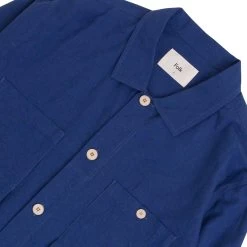 Patch Overshirt - Blue Crinkle 14 Patch Overshirt - Blue Crinkle -Folk Store AW24pre 020