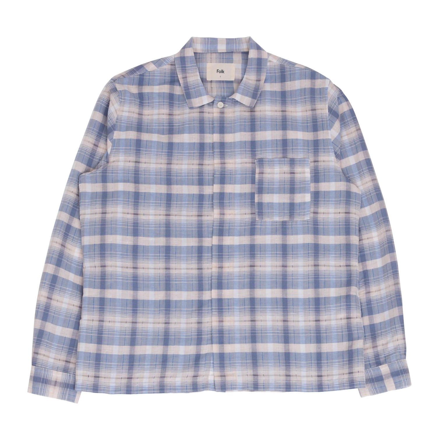 Patch Shirt - Soft Blue Open Check 3 Patch Shirt - Soft Blue Open Check
