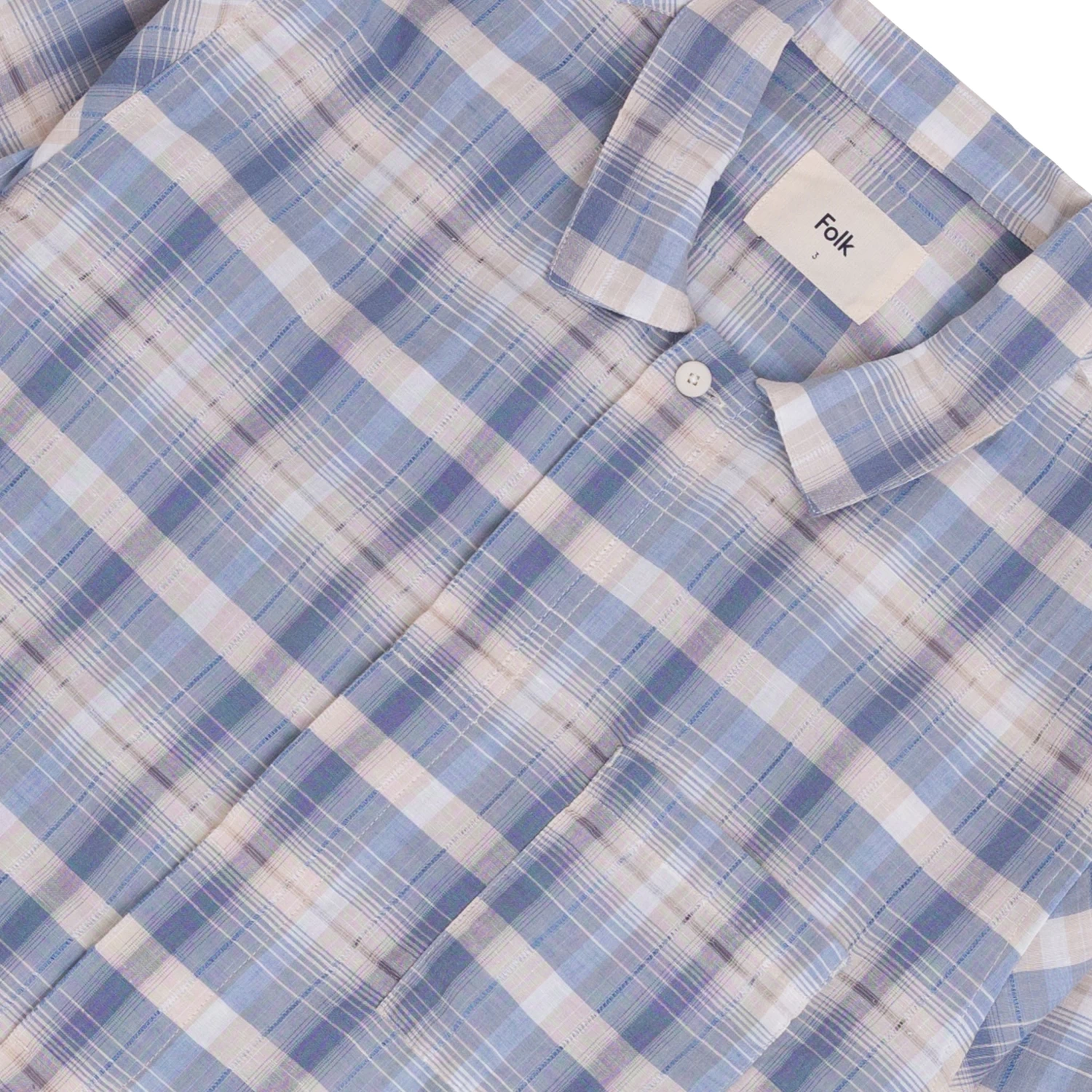 Patch Shirt - Soft Blue Open Check 6 Patch Shirt - Soft Blue Open Check - Image 4