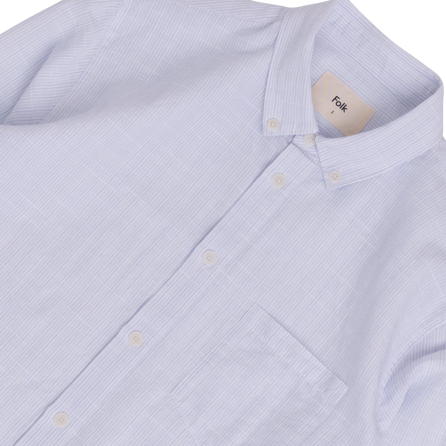 Relaxed Fit Shirt - Blue Microstripe Slub 7 Relaxed Fit Shirt - Blue Microstripe Slub - Image 5