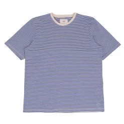 1x1 Stripe Tee - Cobalt Ecru