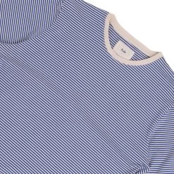1x1 Stripe Tee - Cobalt Ecru -Folk Store AW24pre 069