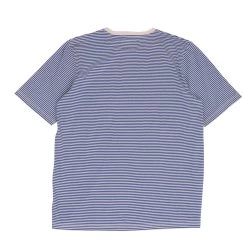 1x1 Stripe Tee - Cobalt Ecru -Folk Store AW24pre 070