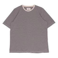 1x1 Stripe Tee - Charcoal Ecru