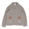LS Soft Collar Shirt - Olive Sun Embroidery DP -Folk Store AW24pre 111
