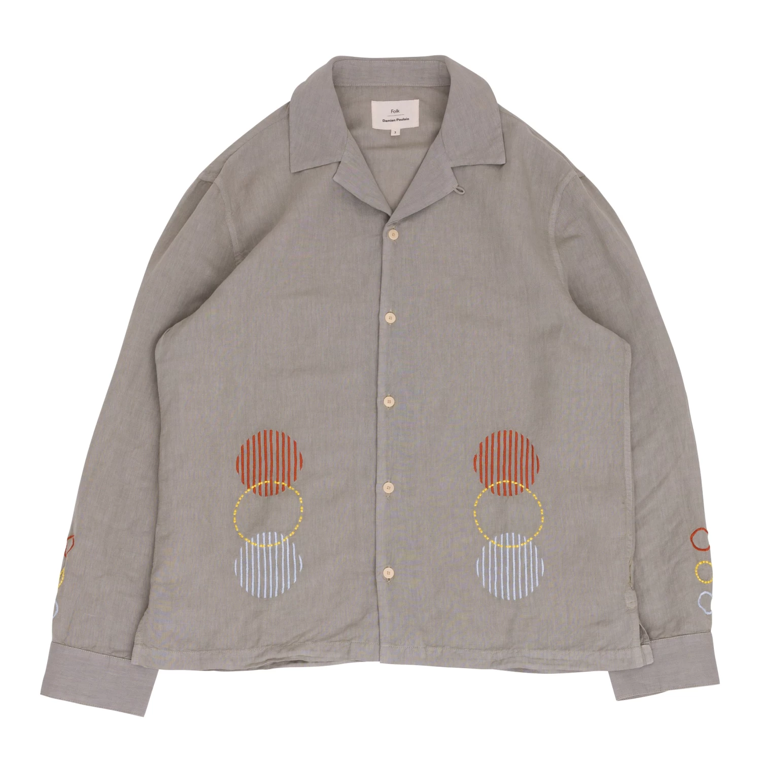 LS Soft Collar Shirt - Olive Sun Embroidery DP 3 LS Soft Collar Shirt - Olive Sun Embroidery DP