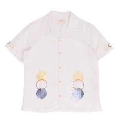 SS Soft Collar Shirt - Ecru Sun Embroidery DP
