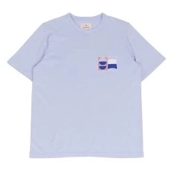 Slub Embroidery Tee - Ice Blue Moon DP