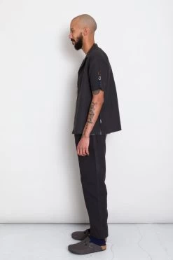 SS Soft Collar Shirt - Black Moon Embroidery DP -Folk Store AW24preMarcelostyledshots 012