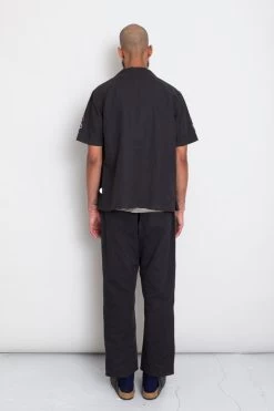 SS Soft Collar Shirt - Black Moon Embroidery DP -Folk Store AW24preMarcelostyledshots 013