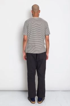 1x1 Stripe Tee - Charcoal Ecru -Folk Store AW24preMarcelostyledshots 028