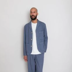 Wide Fit Blazer - Soft Blue -Folk Store AW24preMarcelostyledshots 046