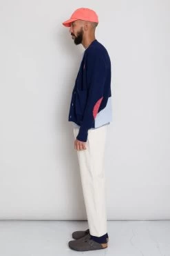 1x1 Stripe Tee - Cobalt Ecru -Folk Store AW24preMarcelostyledshots 146