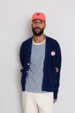 1x1 Stripe Tee - Cobalt Ecru -Folk Store AW24preMarcelostyledshots 152