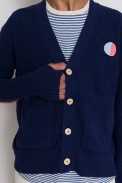 Waffle Cardigan - Moon Intarsia DP 20 Waffle Cardigan - Moon Intarsia DP -Folk Store AW24preMarcelostyledshots 158