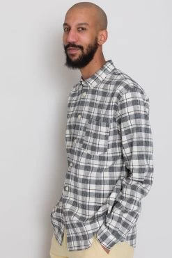 Relaxed Fit Shirt - Ecru Black Check -Folk Store AW24preMarcelostyledshots 168