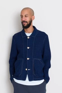 Prism Jacket - Indigo Waffle 17 Prism Jacket - Indigo Waffle -Folk Store AW24preMarcelostyledshots 200