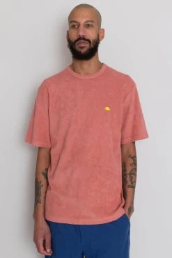 Relaxed Assembly Tee - Dark Coral Terry DP -Folk Store AW24preMarcelostyledshots 302