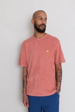 Relaxed Assembly Tee - Dark Coral Terry DP -Folk Store AW24preMarcelostyledshots 303