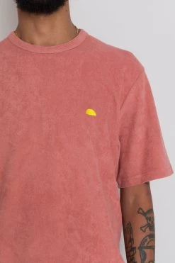 Relaxed Assembly Tee - Dark Coral Terry DP -Folk Store AW24preMarcelostyledshots 304