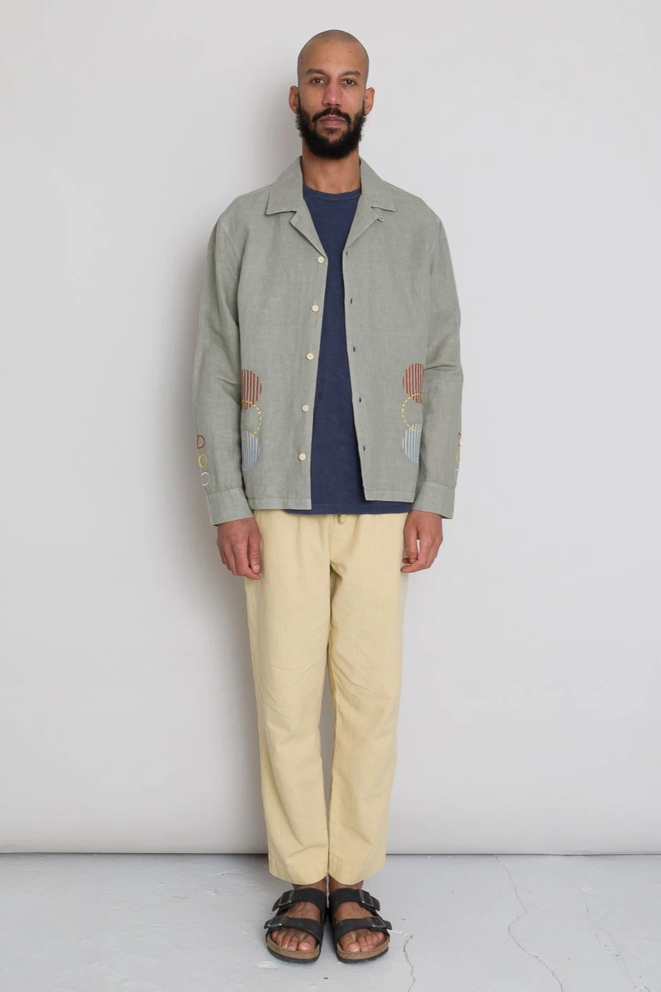 LS Soft Collar Shirt - Olive Sun Embroidery DP 4 LS Soft Collar Shirt - Olive Sun Embroidery DP - Image 2