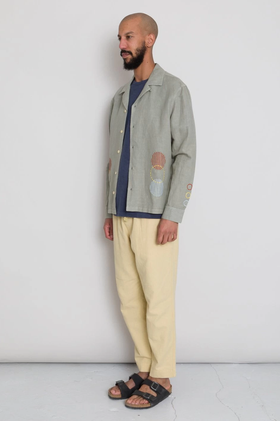 LS Soft Collar Shirt - Olive Sun Embroidery DP 5 LS Soft Collar Shirt - Olive Sun Embroidery DP - Image 3