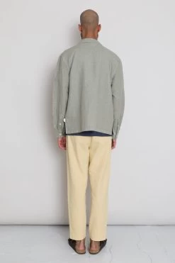 LS Soft Collar Shirt - Olive Sun Embroidery DP 17 LS Soft Collar Shirt - Olive Sun Embroidery DP -Folk Store AW24preMarcelostyledshots 334