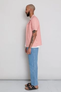 SS Soft Collar Shirt - Coral Texture -Folk Store AW24preMarcelostyledshots 480