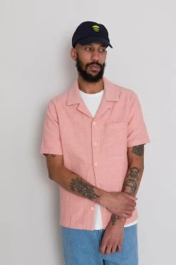 SS Soft Collar Shirt - Coral Texture -Folk Store AW24preMarcelostyledshots 496