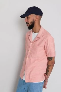 SS Soft Collar Shirt - Coral Texture -Folk Store AW24preMarcelostyledshots 497