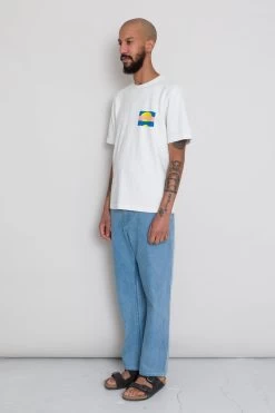 Slub Embroidery Tee - Off White Sun DP -Folk Store AW24preMarcelostyledshots 518 29baee13 2395 4ac9 a94f 166e26b1411a