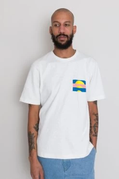 Slub Embroidery Tee - Off White Sun DP -Folk Store AW24preMarcelostyledshots 525