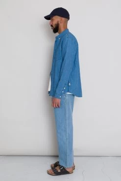 Relaxed Fit Shirt - Linen Indigo 17 Relaxed Fit Shirt - Linen Indigo -Folk Store AW24preMarcelostyledshots 552