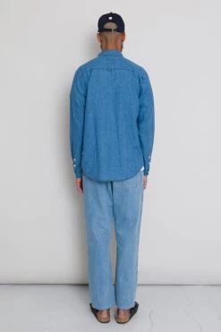 Relaxed Fit Shirt - Linen Indigo 18 Relaxed Fit Shirt - Linen Indigo -Folk Store AW24preMarcelostyledshots 553