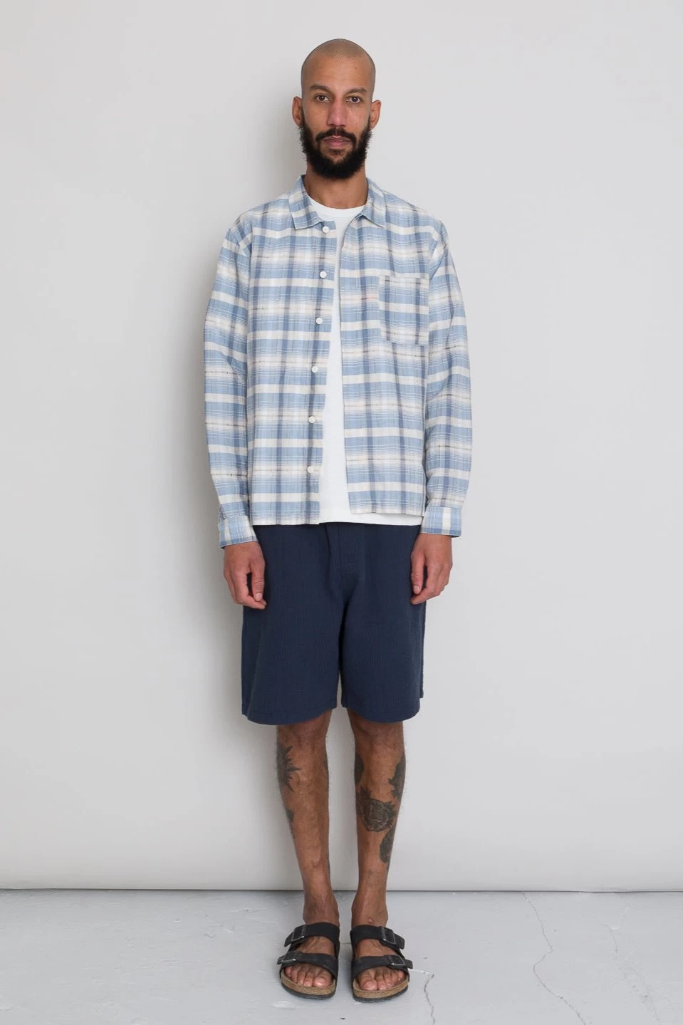 Patch Shirt - Soft Blue Open Check 7 Patch Shirt - Soft Blue Open Check - Image 5