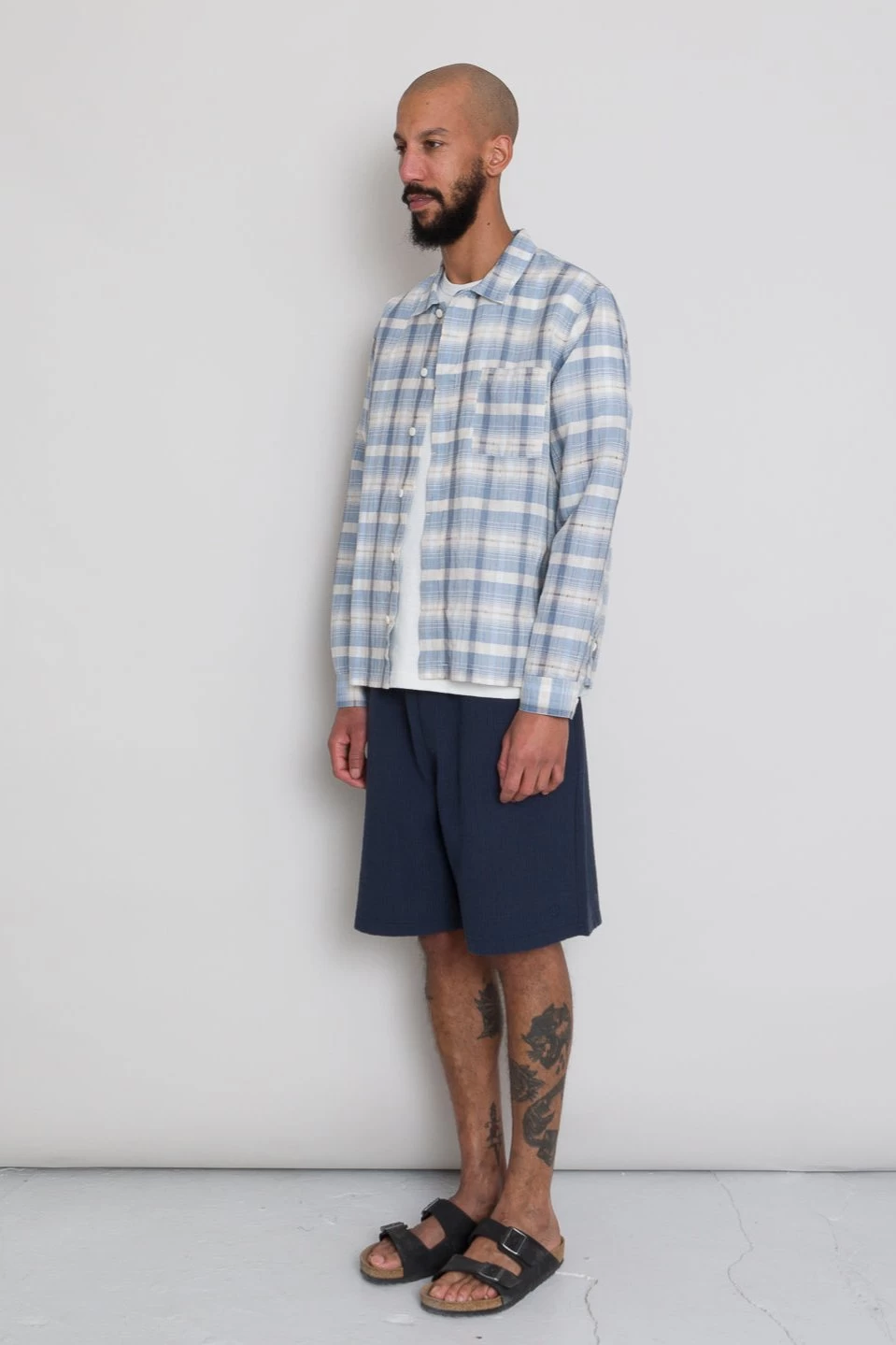 Patch Shirt - Soft Blue Open Check 8 Patch Shirt - Soft Blue Open Check - Image 6