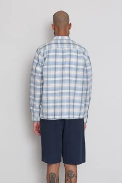 Patch Shirt - Soft Blue Open Check 19 Patch Shirt - Soft Blue Open Check -Folk Store AW24preMarcelostyledshots 578