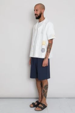 SS Soft Collar Shirt - Ecru Sun Embroidery DP -Folk Store AW24preMarcelostyledshots 592