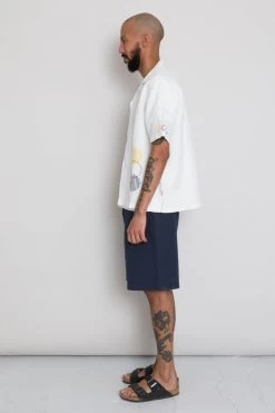 SS Soft Collar Shirt - Ecru Sun Embroidery DP -Folk Store AW24preMarcelostyledshots 593