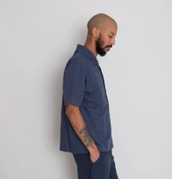 Gabe Shirt - Soft Navy 20 Gabe Shirt - Soft Navy -Folk Store AW24preMarcelostyledshots 628