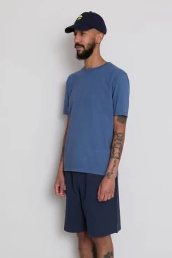 Contrast Sleeve Tee - Soft Blue -Folk Store AW24preMarcelostyledshots 642
