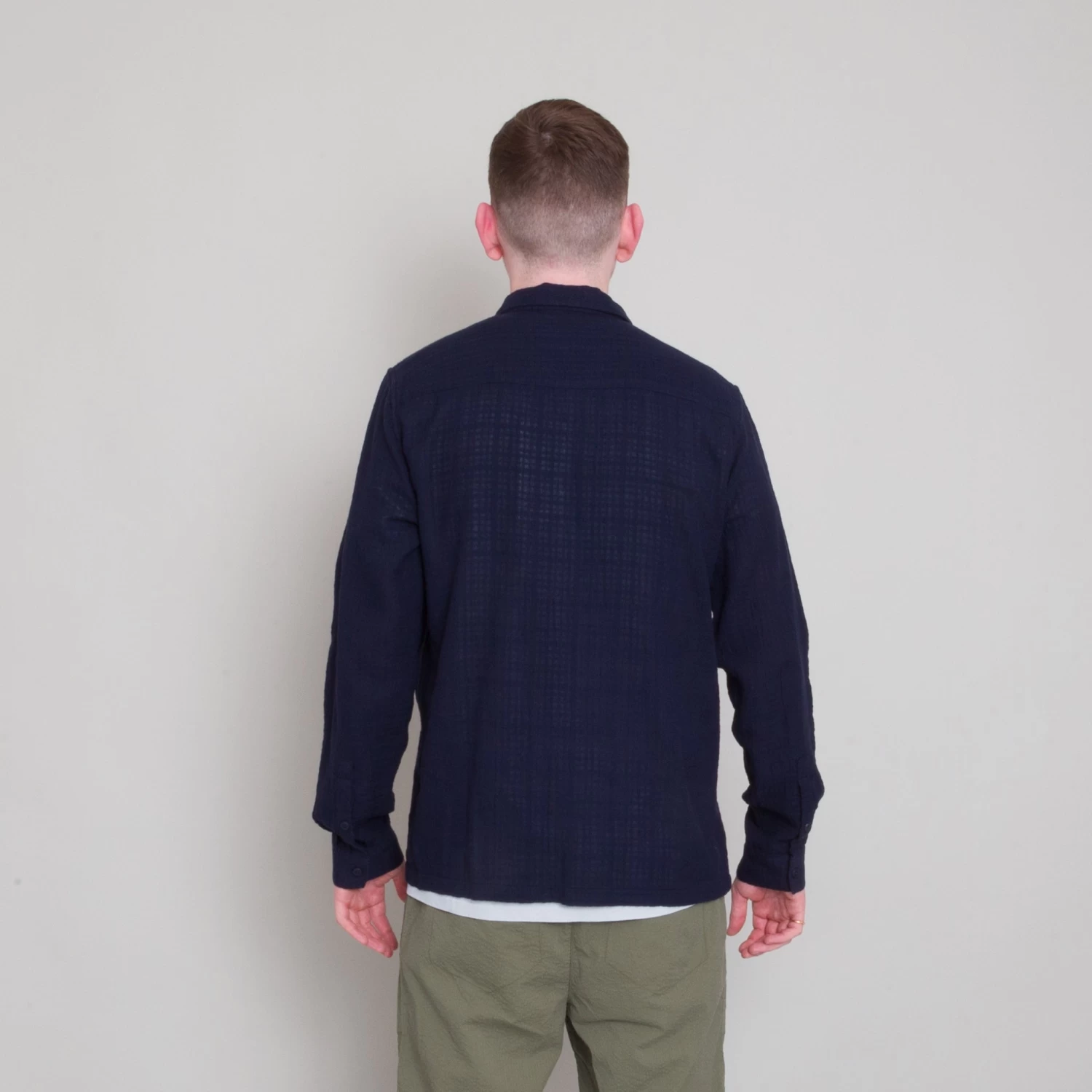 Patch Shirt - Navy Open Weave Check 7 Patch Shirt - Navy Open Weave Check - Image 5