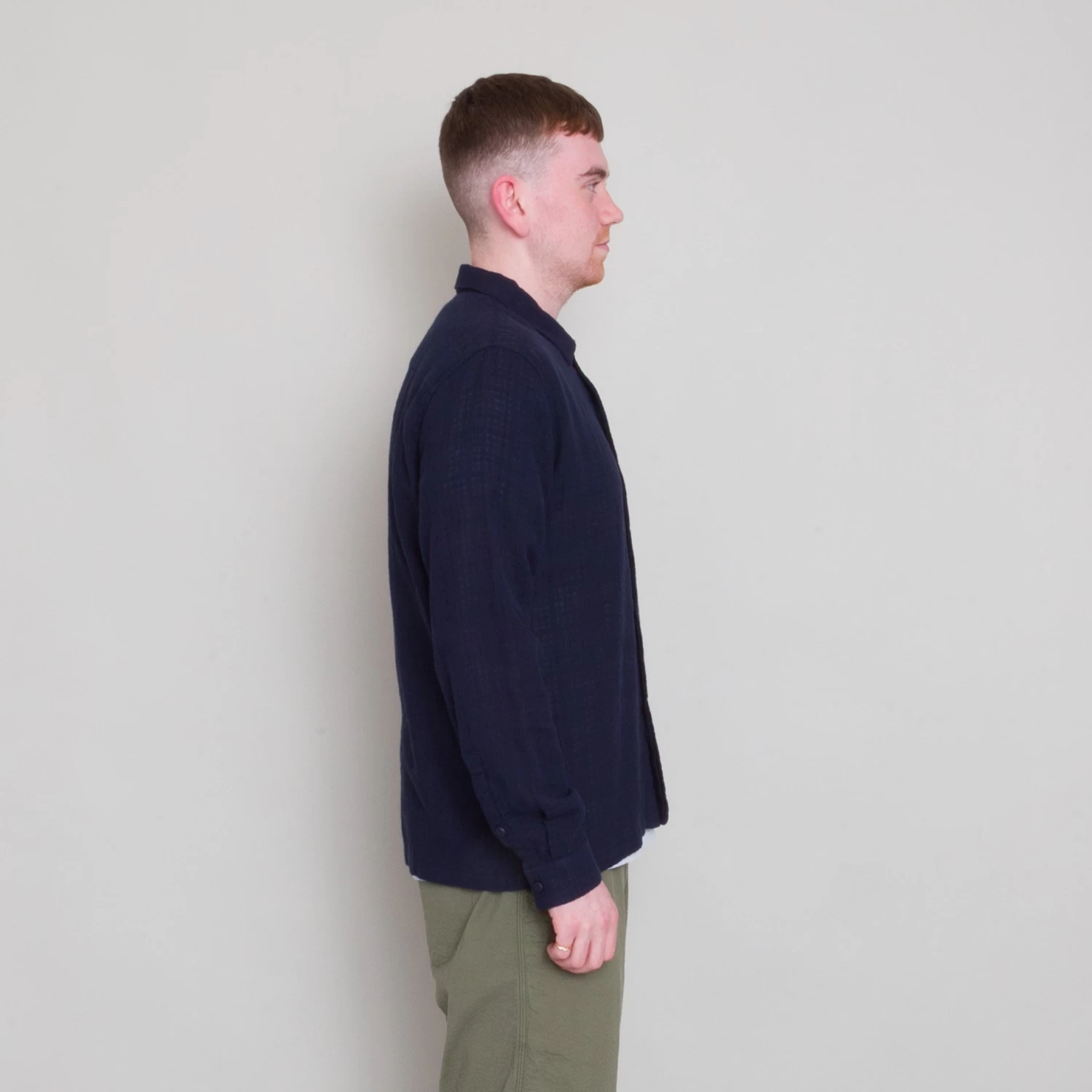 Patch Shirt - Navy Open Weave Check 6 Patch Shirt - Navy Open Weave Check - Image 4