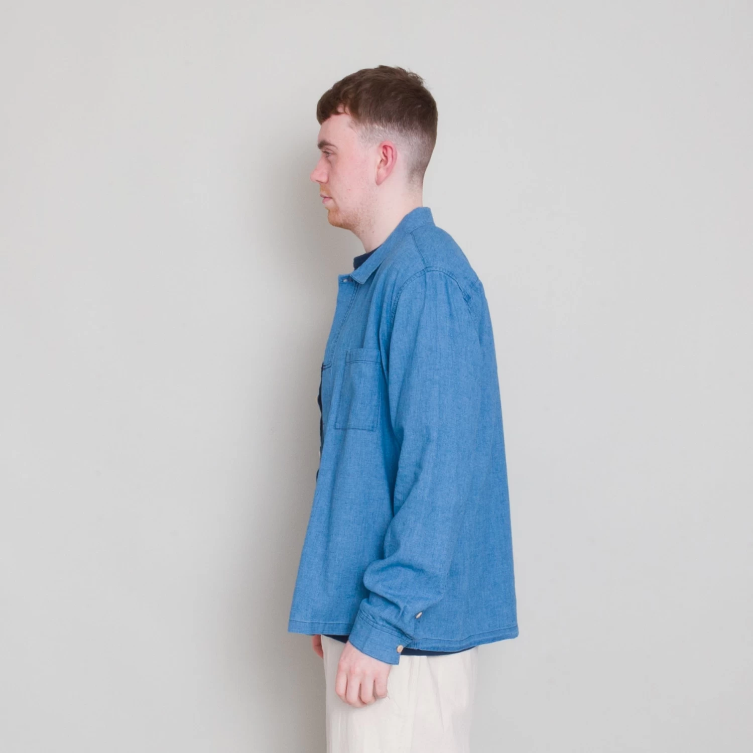 Patch Shirt - Light Indigo Waffle 8 Patch Shirt - Light Indigo Waffle - Image 6