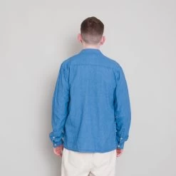 Patch Shirt - Light Indigo Waffle 16 Patch Shirt - Light Indigo Waffle -Folk Store Archivess242 219