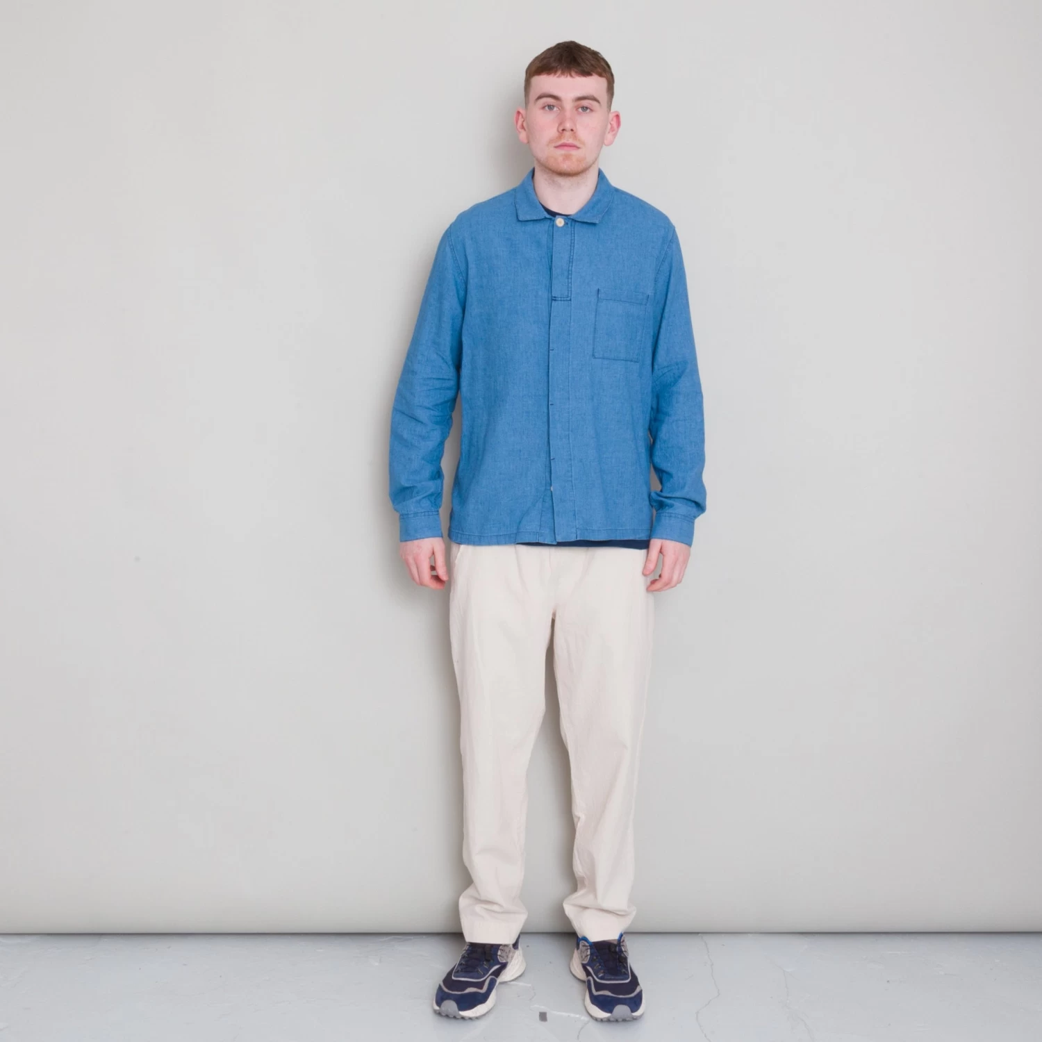 Patch Shirt - Light Indigo Waffle 5 Patch Shirt - Light Indigo Waffle - Image 3