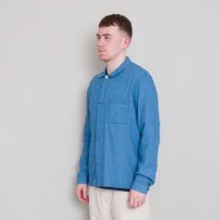 Patch Shirt - Light Indigo Waffle 14 Patch Shirt - Light Indigo Waffle -Folk Store Archivess242 225