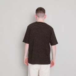 SS Textured Stripe Tee - Black Taupe -Folk Store Archivess242 251