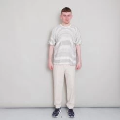 SS Textured Stripe Tee - Ecru/ Black -Folk Store Archivess242 264