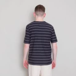 Microstripe Tee - Soft Black/ Off White -Folk Store Archivess242 273